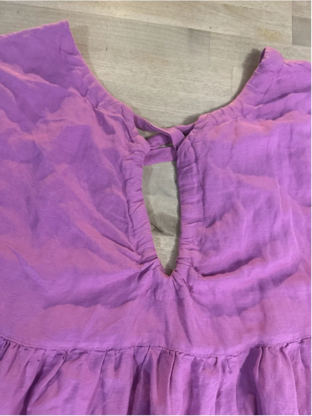 Free People Pink Orchid Linen Mini Olivia Babydoll Dress S